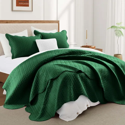 Miniatura 49 de IR Imperial Rooms Velvet Twin Quilt Bedspread Comforter Bedding Set 2 Pcs Diamond Pattern - (68"x86") Bedspread Coverlet + 1 Pillow Shams