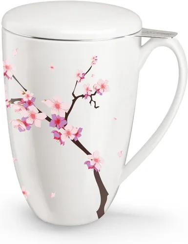 Miniatura 8 de Taza de té con infusor y tapa Taza de té con tapa Teaware con filtro de gran capacidad 16 onzas, azul marino