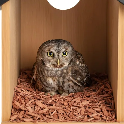 Miniatura 8 de Caja de casa de búho de cedro, refugio de anidación de ardillas, gran casa de pájaros de cedro para exteriores, casa de pájaros grande rústica, nido