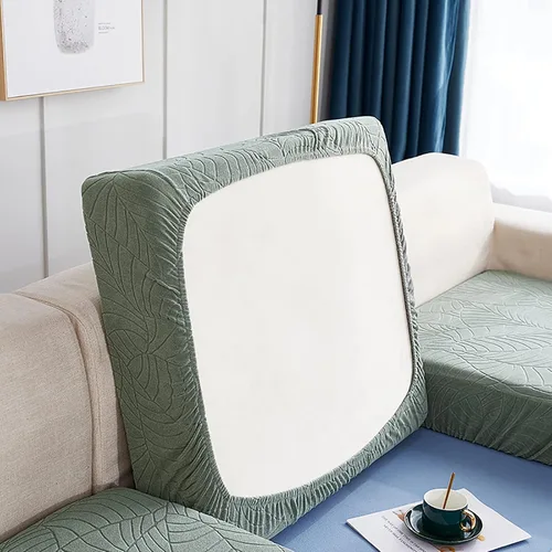 Miniatura 10 de Fundas de cojín impermeables para asiento de sofá, fundas elásticas de cojín de jacquard de elastano, protector de muebles grueso con parte inferior