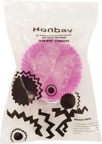 Miniatura 7 de Honbay - Juego de 12 tazas reutilizables de silicona para hornear, tazas antiadherentes para muffins, moldes para cupcakes para hacer magdalenas