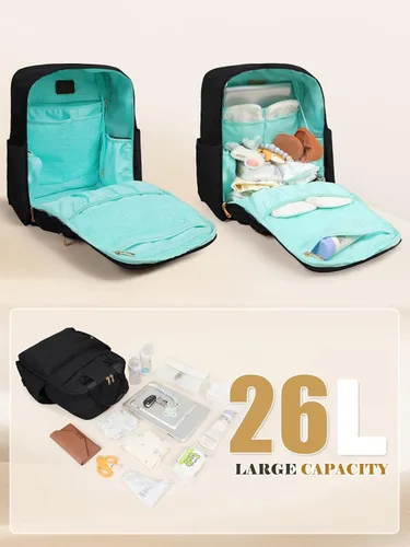Miniatura 3 de MOMINSIDE Mochila para pañales - Bolsa de viaje esencial para bebé, bolsa de pañales para bebé, bolsa de pañales de artículos esenciales de viaje