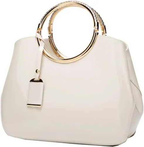 Rullar Bolso elegante de las mujeres y bolso de la manija superior del bolso de la manija de la bolsa de cuero de patente de la totalizador del