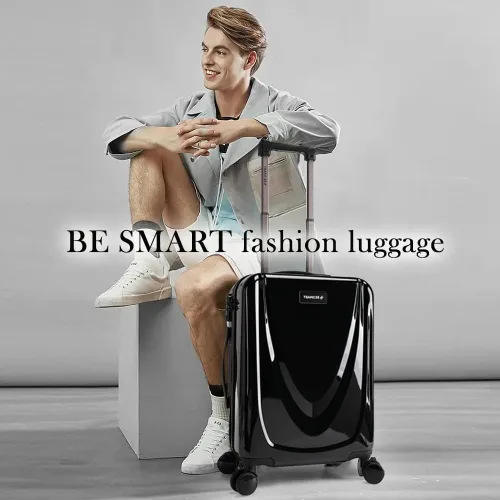 Miniatura 2 de BE SMART Equipaje de 20 pulgadas (para embarque) con rueda silenciosa giratoria, estuche de transporte integrado de PC+ABS y TSA, maleta pequeña