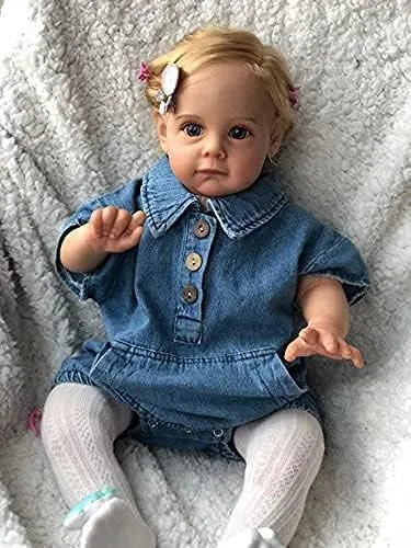 Miniatura 2 de Angelbaby Muñecas de bebé real Reborn de 24 pulgadas, 23.6 in, linda niña de silicona realista con cuerpo suave y acurrucable, juguetes y accesorios