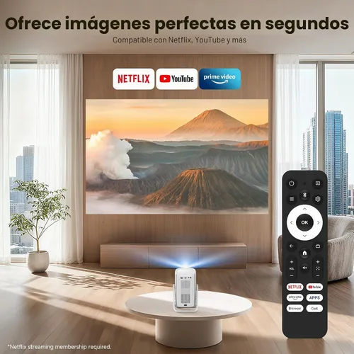 Miniatura 2 de Proyector 4K para Exteriores [Lanzamiento Corto/1200ANSI/Aplicaciones Integradas] con WiFi y Bluetooth, Proyector de Enfoque Automático con Soporte