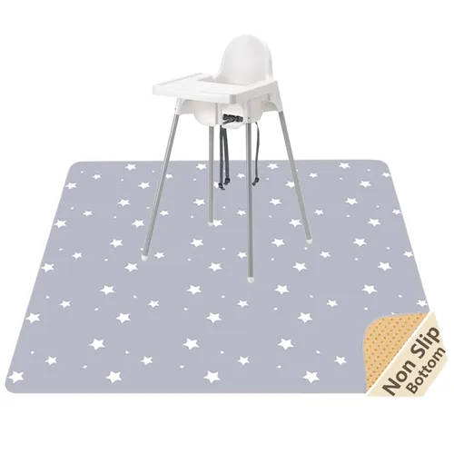 Miniatura 12 de Tapete de salpicaduras para bebé para debajo de la silla alta, artes/manualidades, tapete lavable de 51 x 51 pulgadas, tapete impermeable y lavable