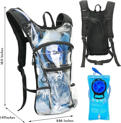 Miniatura 2 de Zavothy Rave Hydration Backpack with 3L Bladder, Colorful Festival Hydration Pack with Side Pockets, Lightweight Water Backpack for EDM, Music