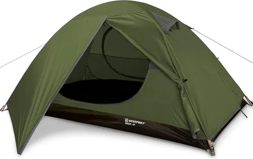 Bessport Tienda de campaña para 1/2 persona, impermeable, dos puertas, tienda de mochilero, fácil instalación, ligera, para exteriores, senderismo,