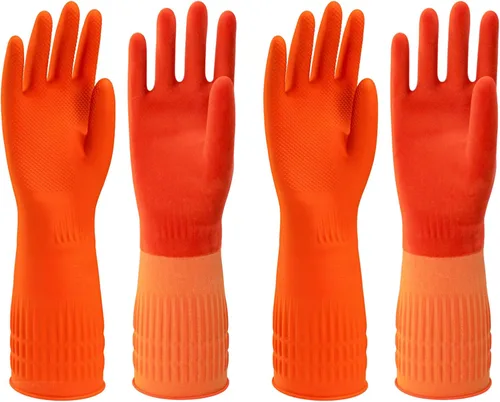 Miniatura 7 de Guantes de goma North Tower para limpieza de cocina para lavar platos, guantes resistentes al calor para lavar platos, 18 pulgadas, 2 pares pequeños