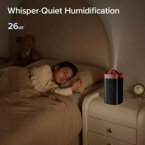 Miniatura 6 de FULLBELL Humidificador de niebla fría, 13.5 fl oz, 10-20 horas de tiempo de funcionamiento, 7 luces de color, 2 modos, 24 db silencioso, negro