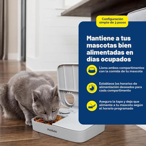 Miniatura 5 de PetSafe Analog 2 Comedero Programable para 2 Comidas para Mascotas, Comedero Automático para Perros y Gatos - Dispensador de Comida Seca
