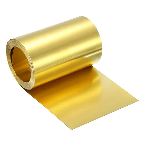 Miniatura 36 de uxcell Rollo de lámina de latón, 40 x 2 x 0.016 pulgadas, rollo de lámina de latón intermitente de metal para manualidades, reparaciones