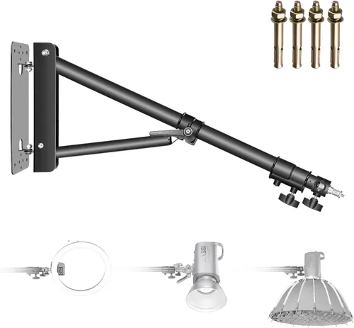 Miniatura 9 de Neewer Brazo de Pared de Montaje en Pared 15-23.6 pulgadas/38-60 Centímetros Longitud Ajustable con Adaptador Universal de 1/4 Pulgada a 3/8 Pulgada