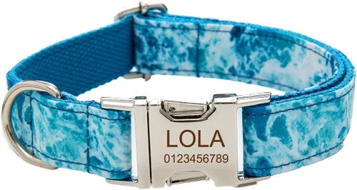 Miniatura 12 de Collar de perro personalizado, grabado personalizado con nombre de mascota, número de teléfono, etiqueta de identificación para razas pequeñas