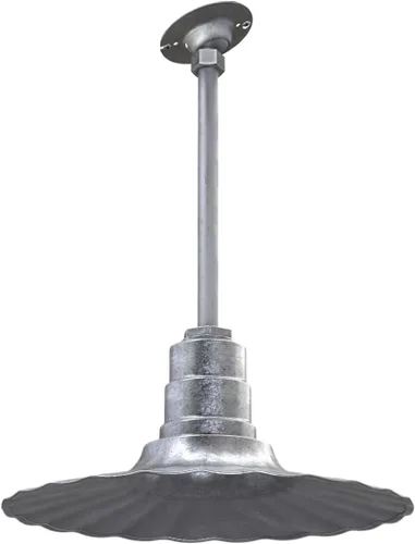 Miniatura 74 de Steel Lighting Co. Colgante Eagle Rock Lámpara montada en el techo Onda radial de 16 pulgadas vástago de 12 pulgadas Acero resistente
