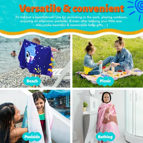 Miniatura 5 de Toallas de playa para niños, toallas de playa para bebés, toalla de playa para niños, toalla de baño para niños, toalla de playa para niñas, toallas