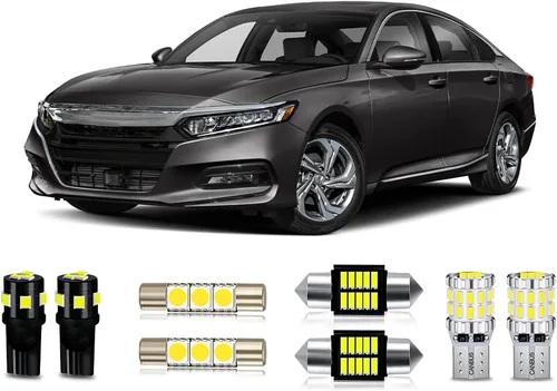 Miniatura 9 de Paquete de bombillas LED blancas compatibles con Honda Accord 2003 2004 2005 2006 2007 2008 2009 2010 2011 2012 Luz interior de mapa + luz