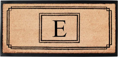 Miniatura 23 de A1HC - Tapete de puerta con monograma de fibra de coco natural para puerta delantera, 24 x 48, felpudo duradero tratado anti-desprendimiento