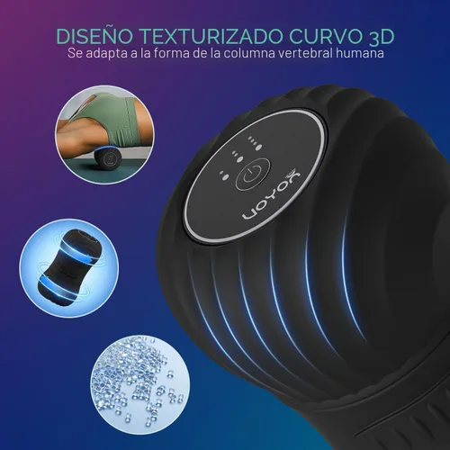 Miniatura 5 de Rodillo vibratorio de bola de masaje de maní, bola de masaje eléctrica de doble lacrosse con 4 intensidades para aliviar el dolor muscular, masaje
