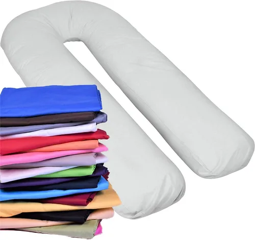 Miniatura 11 de Funda de almohada de cuerpo completo para embarazo, en forma de U, ajuste universal, funda de repuesto para almohada de maternidad (negro)