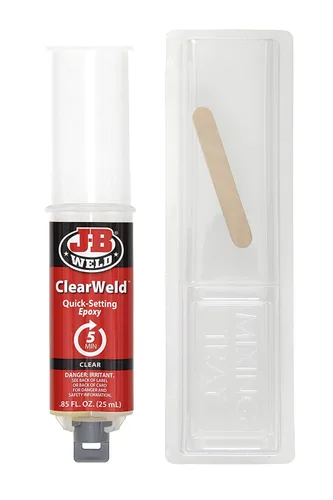 Miniatura 2 de J-B Weld 50112 Paquete de 6 jeringas ClearWeld de 0.85 onzas de epoxi de ajuste rápido, transparente