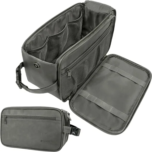 Miniatura 15 de PAVILIA - Neceser para hombre, kit de afeitado para viaje, neceser de viaje para hombres, organizador de artículos de aseo para el cuidado personal