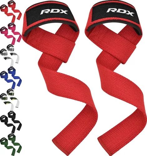Miniatura 15 de RDX - Correas de elevación para levantamiento de pesas – Correa de muñeca de gimnasio resistente 100% algodón con acolchado de neopreno de 5 mm