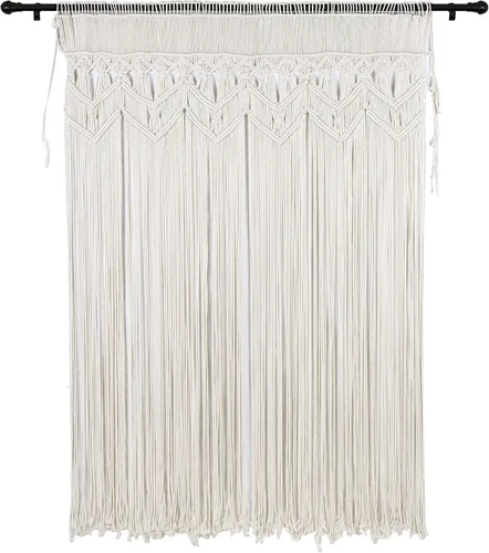 Miniatura 9 de Cortinas bohemias de macramé para puerta/puerta, divisores de habitación, 52 pulgadas de ancho x 74 pulgadas de alto