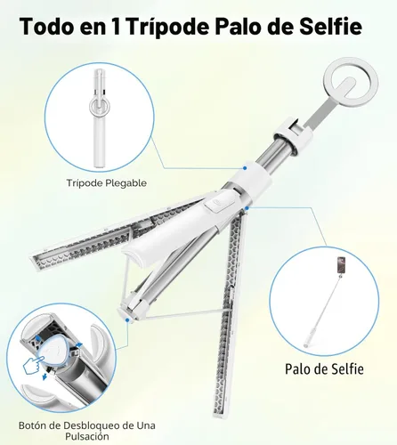 Miniatura 7 de TONEOF Trípode de palo de selfie magnético de 68" con soporte magnético fuerte de aluminio para Magsafe, soporte de trípode para teléfono de viaje