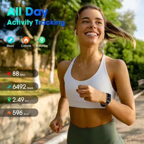 Miniatura 5 de Long Battery Pedometer Watch 14 Days Battery Life, Slim Design No App/Phone Required Fitness Tracker, 50 Meters Waterproof Smart Watch, Heart Rate &