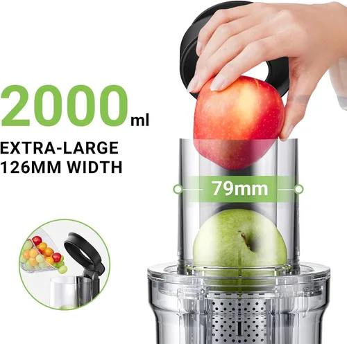 Miniatura 2 de AMZCHEF Cold Press Juicer, Juicers Machines - 3.2" Large Feed Chute for Whole Fruits & Vegetables, Stainless Steel Slow Masticating Juice Easy to