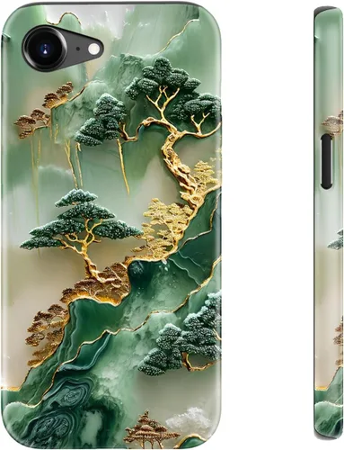 Miniatura 85 de LUHOURI Funda para iPhone 12 Mini, compatible con carga inalámbrica, doble capa, interior de silicona suave + carcasa exterior dura, bonito diseño
