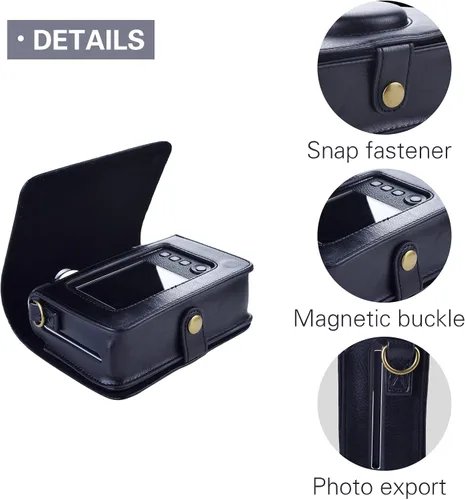 Miniatura 6 de Rieibi Mini EVO - Funda protectora de piel sintética retro para cámara instantánea Fujifilm Instax Mini EVO - Funda extraíble con correa ajustable