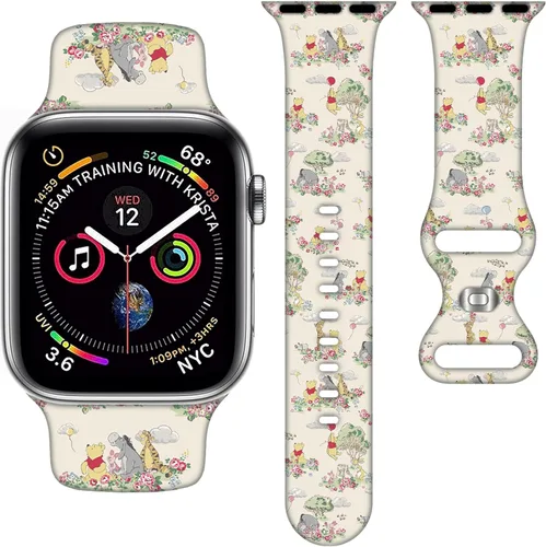Correa de silicona de dibujos animados compatible con Apple Watch de 1.496/1.575/1.614/1.654/1.732 pulgadas, bonitas correas de repuesto para Apple