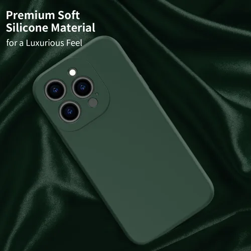 Miniatura 3 de bicol Funda para iPhone 15 Pro con protector de pantalla, protección mejorada del lente de la cámara, funda protectora de silicona líquida suave