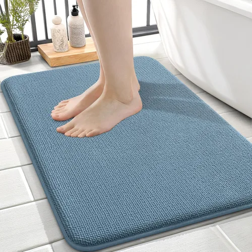 OLANLY - Tapete grueso de espuma viscoelástica extrasuave, absorbente, de secado rápido, antideslizante, lavable a máquina, para baño, bañera y