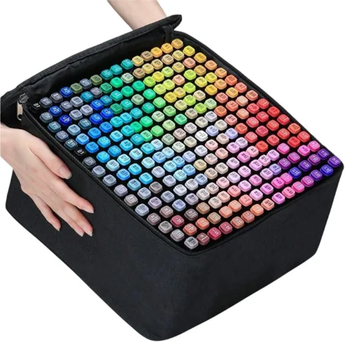 Juego de marcadores de alcohol de doble punta para artistas de 80 colores con estuche de transporte, perfecto para colorear, dibujar, esbozar, hacer