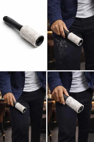 Miniatura 3 de Rodillo de pelusa para pelo de mascotas extra pegajoso – 300 hojas, 1 mango + 5 rollos de recambio, removedor de pelo de perro y gato para ropa