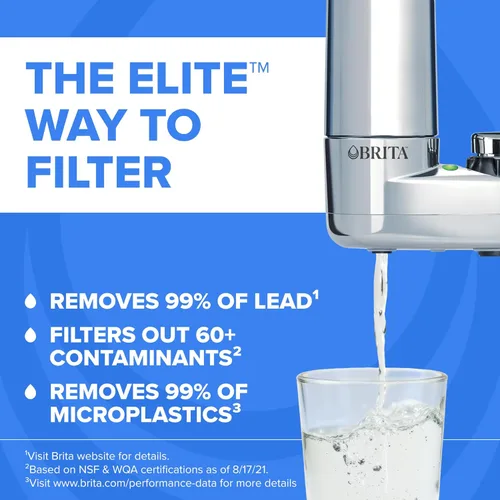 Miniatura 2 de Brita Sistema de filtro de agua para montaje en grifo, cromo, filtración sin espera, fácil instalación, filtro de agua multiusos para cocinas, baños