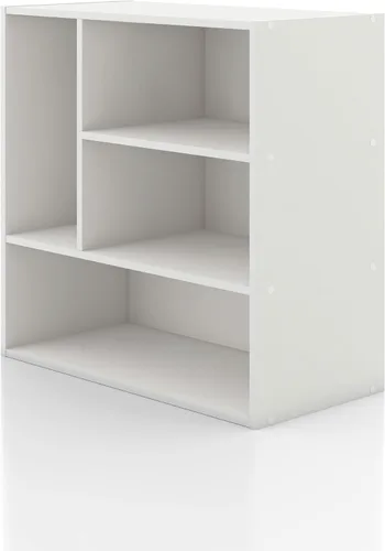 Miniatura 17 de Homes: Inside + Out Apexa - Estantería organizadora de almacenamiento de 2 cubos, estantería apilable de madera para cubos para organización