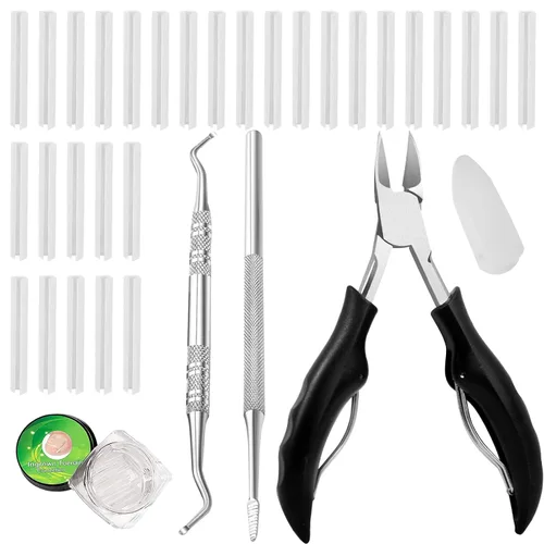 Miniatura 7 de (30+2) Kit de tratamiento de corrección de uñas encarnadas, 30 tiras correctoras de uñas encarnadas, herramienta de pedicura de uñas encarnadas