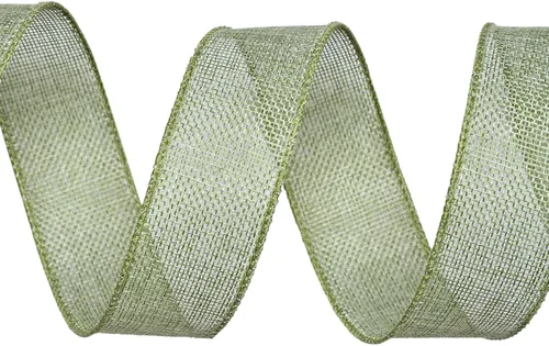 Miniatura 2 de Ribest Cinta de arpillera con alambre verde musgo, 1 1/2 pulgadas 10 yardas, cinta de yute para decoración de lazos, manualidades, envoltura