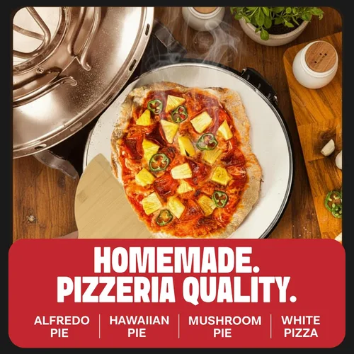 Miniatura 8 de Horno de Pizza de Superficie PIEZANO de Costra Crujiente por Granitestone – Horno Eléctrico de Pizza de 12 Pulgadas para Superficie