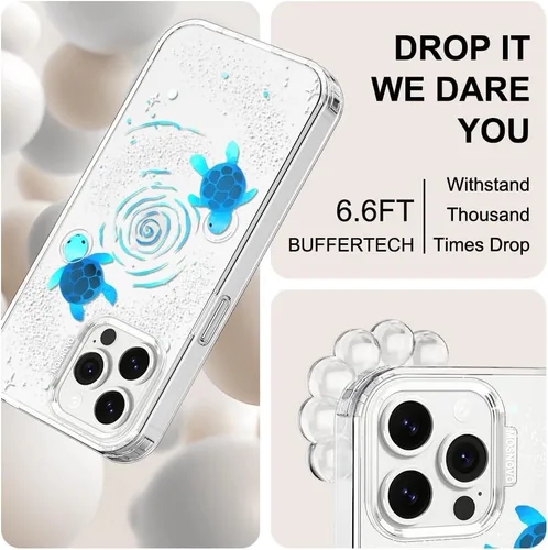 Miniatura 5 de MOSNOVO - Funda para iPhone 13 Pro Max, protección Buffertech contra caídas de grado militar (6.6 pies), antidesprendimiento, poliuretano Clear
