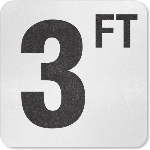 Miniatura 19 de SmartSign Marcador/letrero adhesivo de profundidad de piscina "3 pies", altura de letra de 4 pulgadas, vinilo laminado de 20 mil con superficie