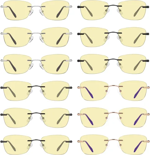 Eyekepper Gafas de bloqueo de luz azul, paquete de 3 lectores de computadora sin montura