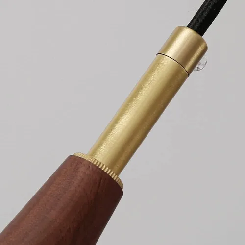 Miniatura 4 de Lámpara colgante pequeña de madera retro de granja, lámpara de suspensión ajustable con pantalla cónica de madera, lámpara colgante de techo