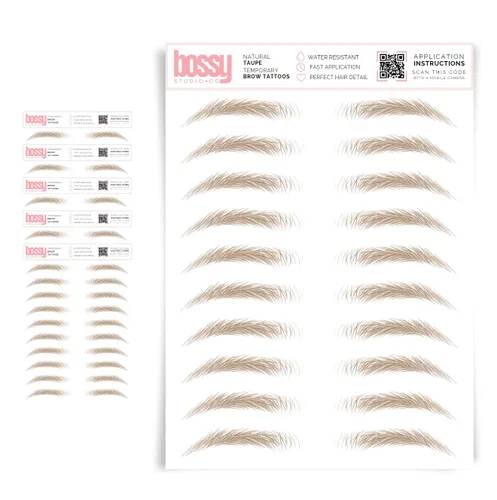 Miniatura 61 de 5 paquetes de tatuajes temporales para cejas, adhesivos impermeables para cejas, tatuajes falsos para el cabello tipo pelar de transferencia