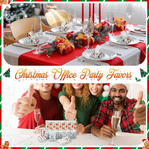 Miniatura 4 de Ctosree Paquete de 50 pañuelos de bolsillo de Navidad, paquetes de viaje de Feliz Navidad, 500 hojas, copos de nieve, pequeños pañuelos